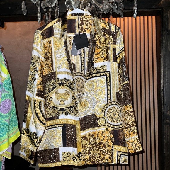 •NWT Versace Barocco patchwork Silk blouse - Picture 5 of 15